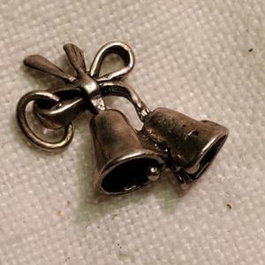 Vintage Wedding Bells 925 Silver Charm Bracelet Charm